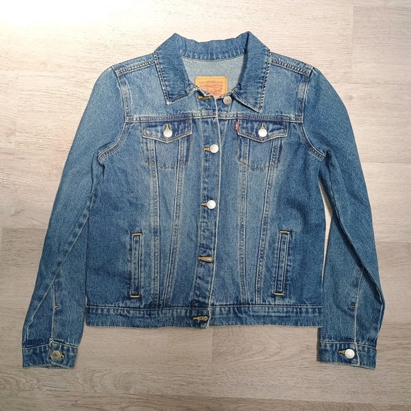Levis Denim Jean Jacket Kids Size XL Women's Small - Picture 1 of 8